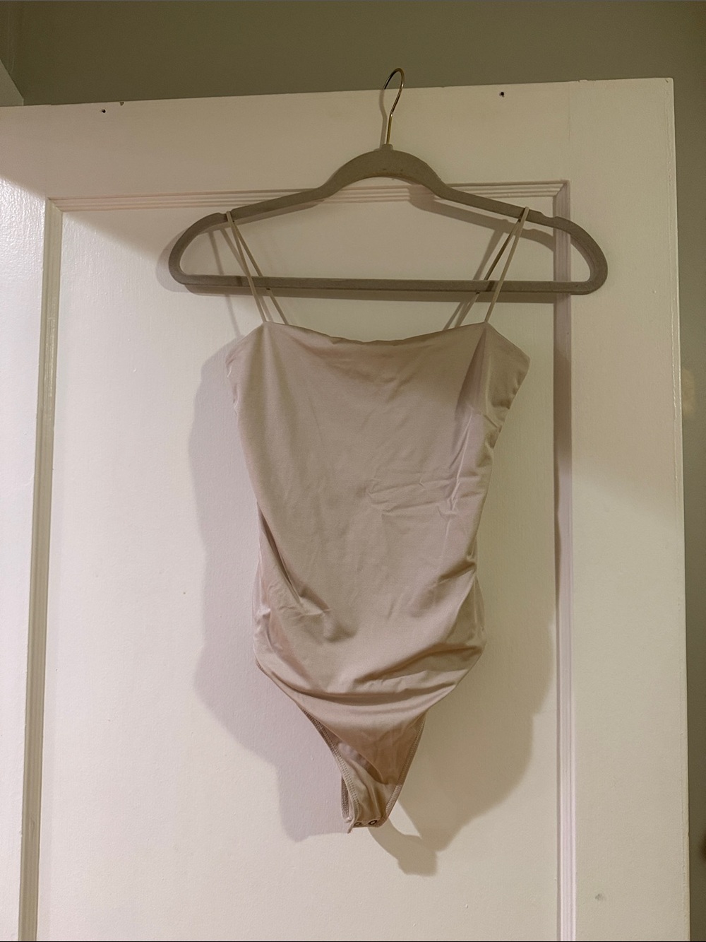 Abercrombie & Fitch Nude/Beige Strappy Bodysuit